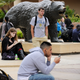 Students sit around the Bruin Bear statue during lunchtime on the campus of UCLA on April 23, 2012, in Los Angeles.
Kevork Djansezian/Getty Images